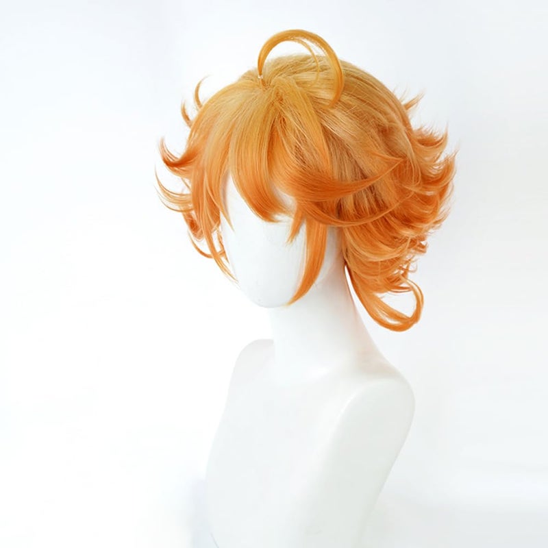 JCvCX Anime Emma Wig Short Orange Curly Party Hair Cosplay Props Halloween Costume Accessories - Image 3